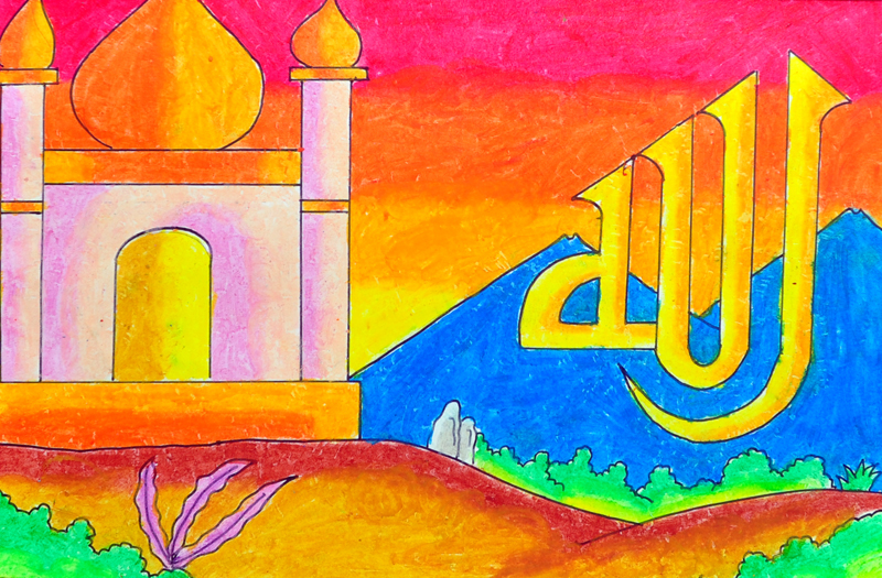 15+ Lukisan Kaligrafi Crayon - Gambar Kitan